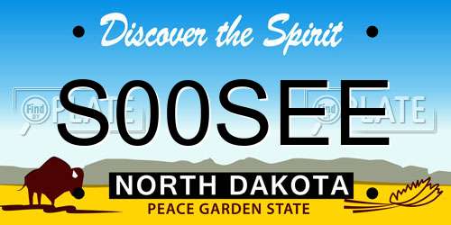 S00SEE North Dakota License Plate