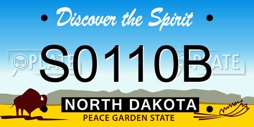 S0110B North Dakota License Plate