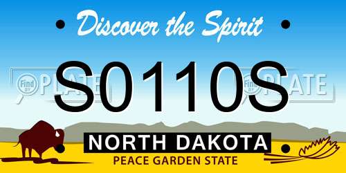 S0110S North Dakota License Plate