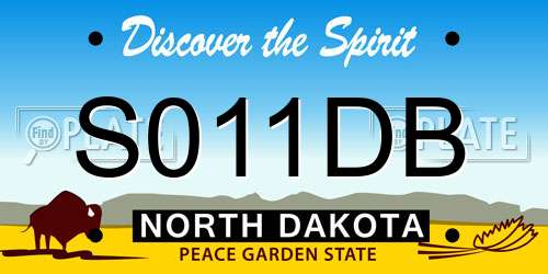 S011DB North Dakota License Plate