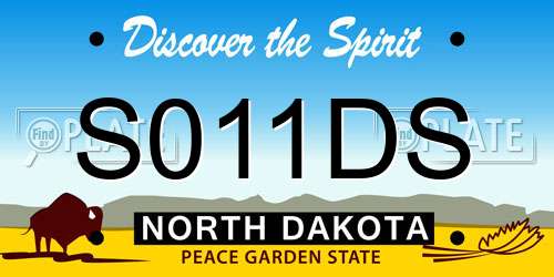 S011DS North Dakota License Plate