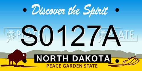 S0127A North Dakota License Plate