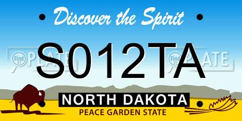 S012TA North Dakota License Plate