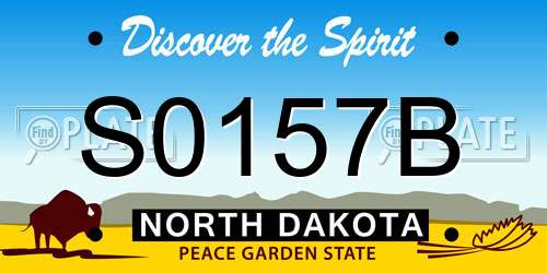 S0157B North Dakota License Plate