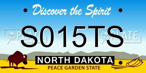 S015TS North Dakota License Plate