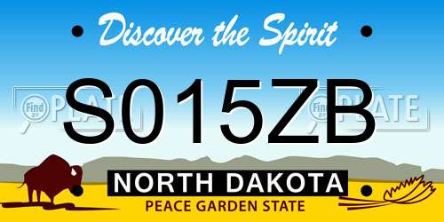S015ZB North Dakota License Plate