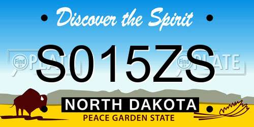 S015ZS North Dakota License Plate