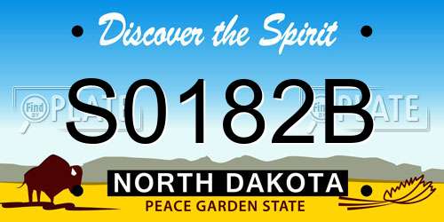 S0182B North Dakota License Plate