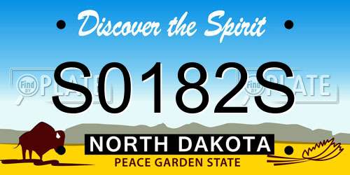 S0182S North Dakota License Plate
