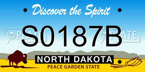 S0187B North Dakota License Plate