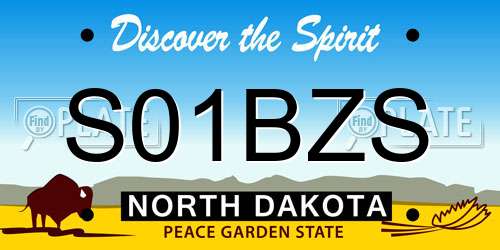S01BZS North Dakota License Plate