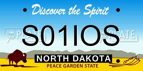 S01IOS North Dakota License Plate