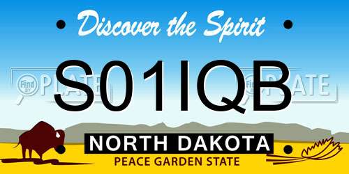 S01IQB North Dakota License Plate