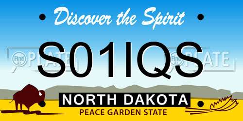 S01IQS North Dakota License Plate