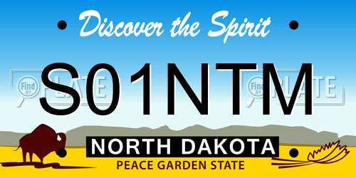 S01NTM North Dakota License Plate