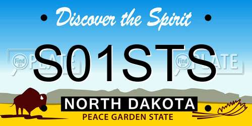 S01STS North Dakota License Plate