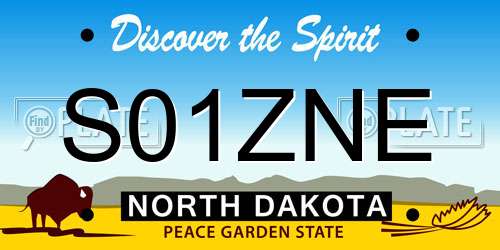 S01ZNE North Dakota License Plate