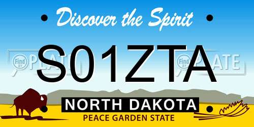 S01ZTA North Dakota License Plate