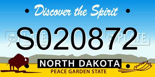 S020872 North Dakota License Plate
