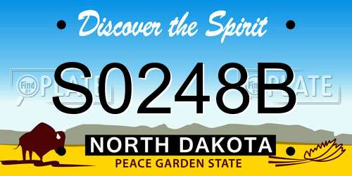 S0248B North Dakota License Plate