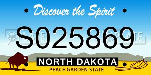 S025869 North Dakota License Plate