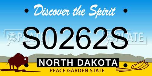 S0262S North Dakota License Plate