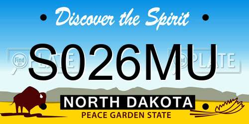 S026MU North Dakota License Plate