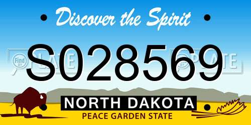 S028569 North Dakota License Plate