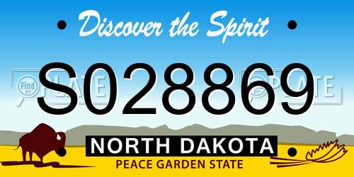 S028869 North Dakota License Plate