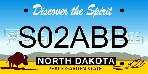 S02ABB North Dakota License Plate