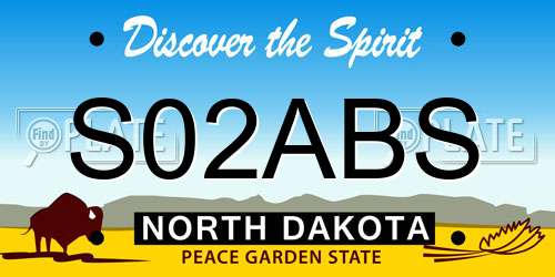 S02ABS North Dakota License Plate