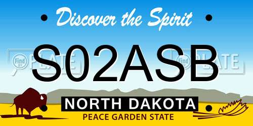 S02ASB North Dakota License Plate