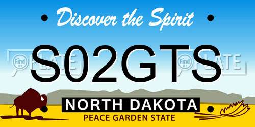 S02GTS North Dakota License Plate