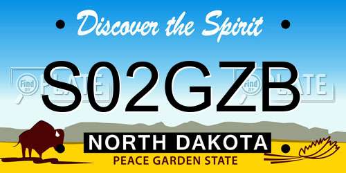 S02GZB North Dakota License Plate