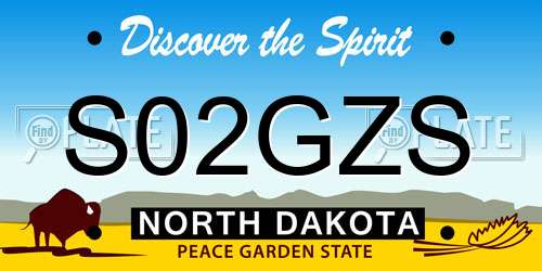 S02GZS North Dakota License Plate