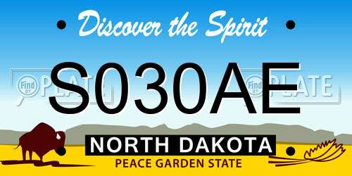 S030AE North Dakota License Plate