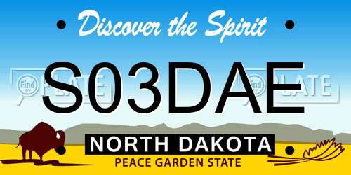 S03DAE North Dakota License Plate