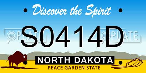 S0414D North Dakota License Plate