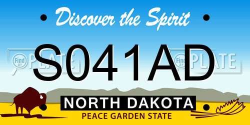 S041AD North Dakota License Plate