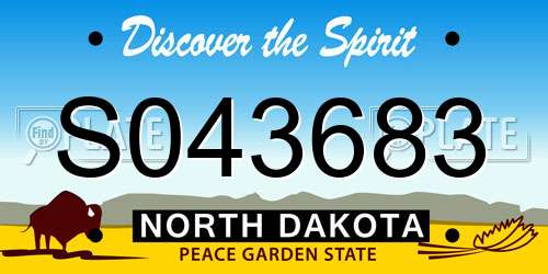 S043683 North Dakota License Plate