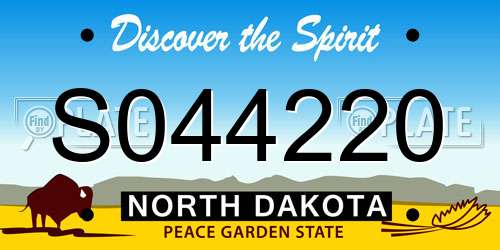 S044220 North Dakota License Plate