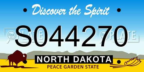 S044270 North Dakota License Plate