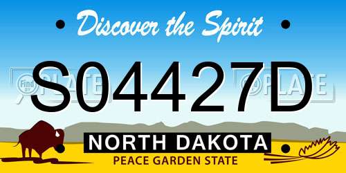 S04427D North Dakota License Plate