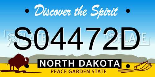 S04472D North Dakota License Plate