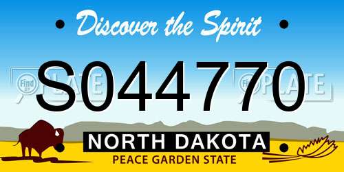 S044770 North Dakota License Plate