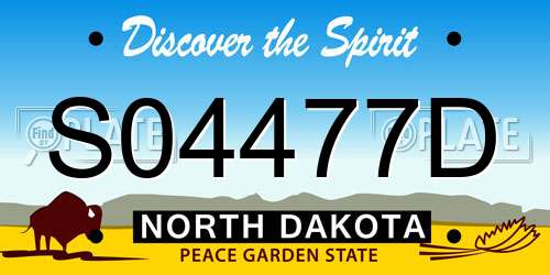 S04477D North Dakota License Plate