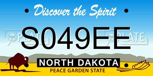 S049EE North Dakota License Plate