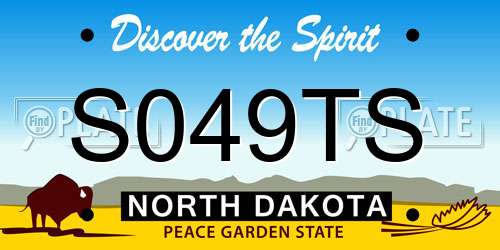 S049TS North Dakota License Plate