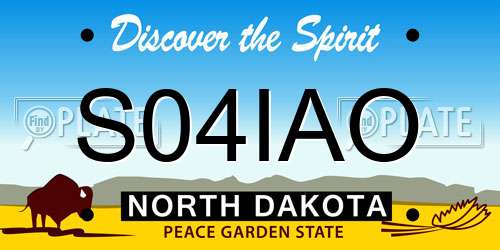 S04IAO North Dakota License Plate