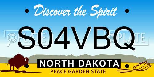 S04VBQ North Dakota License Plate